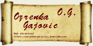 Ozrenka Gajović vizit kartica